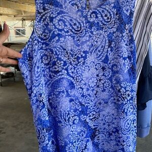 Blue Floral Sleeveless Dress